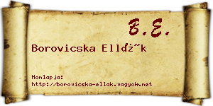 Borovicska Ellák névjegykártya